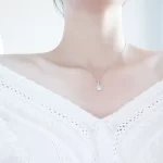 925 Sterling silver pipa inlaid with zircon chain pendant necklace-2