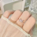 925 sterling silver color butterfly adjustable ring-2