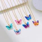 Colorful Butterfly Chain Necklace Pendant