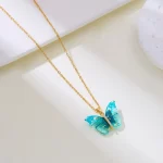 Colorful Butterfly Chain Necklace Pendant-3
