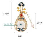 Imitation enamel shell flower pipa brooch-1