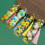 Metal hollow flower tassel bookmark