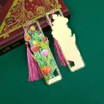 Metal hollow flower tassel bookmark-2