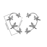 No Piercing Rhinestone Butterfly Ear Cuffs Clip earring-1