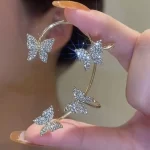 No Piercing Rhinestone Butterfly Ear Cuffs Clip earring