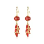 Red Lantern Firecracker Dangle Earrings-2