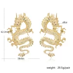 Trendy Punk Dragon Stud Earrings-1