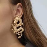 Trendy Punk Dragon Stud Earrings
