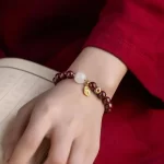 Imitation Cinnabar Red Nafu Glass Bead Bracelet-3