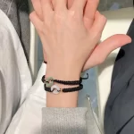 A Couple's Ping An buckle Woven Adjustable Bracelet-1