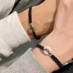 A Couple's Ping An buckle Woven Adjustable Bracelet