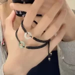 A Couple's Ping An buckle Woven Adjustable Bracelet-3
