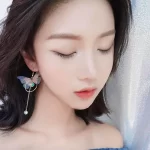 Asymmetric Colorful Butterfly Pendant Earrings
