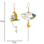 Asymmetric Cute Moon Rabbit Earrings-3