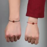 Cinnabar Lucky Four-Leaf Clover Woven Bracelet-1