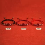 Cinnabar Ping An Buckle Woven Rope Adjustable Bracelet-1