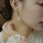 Circular Pendant Clip Earring-3