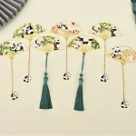 Cute Panda Hollowed-out Fan Bookmark