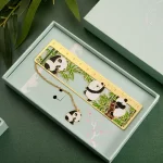 Cute Panda Hollowed-out Ruler Bookmark-1
