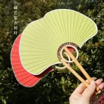 Ginkgo Leaf Rice Paper Hand Fan-1