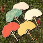 Ginkgo Leaf Rice Paper Hand Fan
