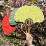 Ginkgo Leaf Rice Paper Hand Fan-3
