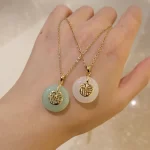 Good Luck Chinese Fu Ping An Buckle Necklace-2