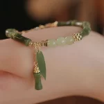 Green Bamboo and Leaf Bracelet-2