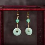 Green Ping An Buckle Donut Earring