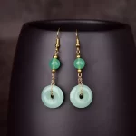 Green Ping An Buckle Donut Earring-3