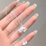 Minimally Designed Lotus Tassel Necklace-1