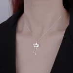 Minimally Designed Lotus Tassel Necklace