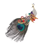 Multicolour Peacock Inlaid Crystal Brooch-3