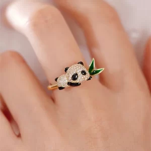 Panda Bamboo Open-end Ring