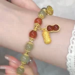 Peanut Bead Bracelet with Chinese Fu Character-1