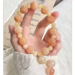 Pink Peach Blossom Fortune Cat Bracelet-1