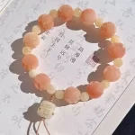 Pink Peach Blossom Fortune Cat Bracelet-2