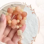 Pink Peach Blossom Fortune Cat Bracelet-3