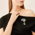 Pink Peony Flower Brooch with Pendant-1