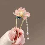Pink Peony U-shaped Hairpin-2