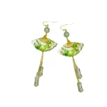 Resin Bamboo Transparent Hand-fan Earrings-3