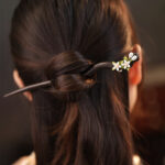 Small Chrysanthemum Sandalwood Hairpin-2