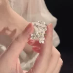 Solid Color Camellia Adjustable Ring-1
