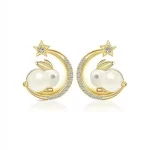 Star Moon Rabbit Earrings-3
