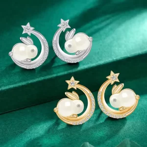 Star Moon Rabbit Earrings