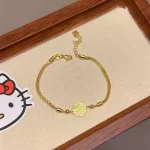 Yellow Copper Chinese Character Fu Bracelet-1
