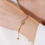 Yellow Copper Chinese Character Fu Bracelet