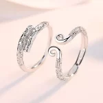 925 Silver Tight Hoop Curse Gold Hoop Stick with Adjustable Opening Ring-2