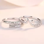 925 Silver Tight Hoop Curse Gold Hoop Stick with Adjustable Opening Ring-3