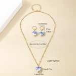 Heart Shaped Ceramic Necklace Earring Set-2